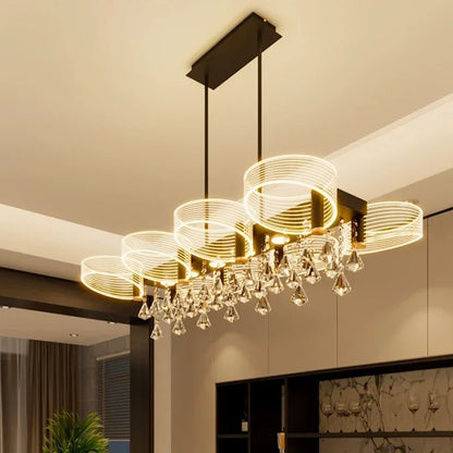 DecorBites™ Acrylic Lustre Chandelier for Living Room, Bedroom, Kitchen - Hanging Ceiling Lamps