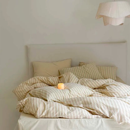 100% Cotton Black Stripe Duvet Cover Set in Various Sizes by DecorBites™
