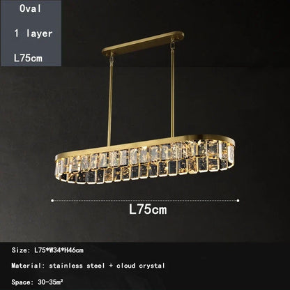 DecorBites™ Cloud Mist Crystal Chandelier for Home Hotel Stainless Steel Pendant Lamp