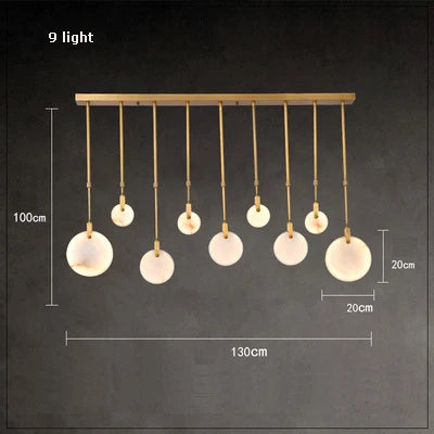 DecorBites™ 2025 Art Deco Marble Golden Lustre LED Chandelier Lighting