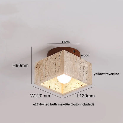 DecorBites™ Acryl Travertine LED Ceiling Lights - Modern Natural Stone Ceiling Lamp