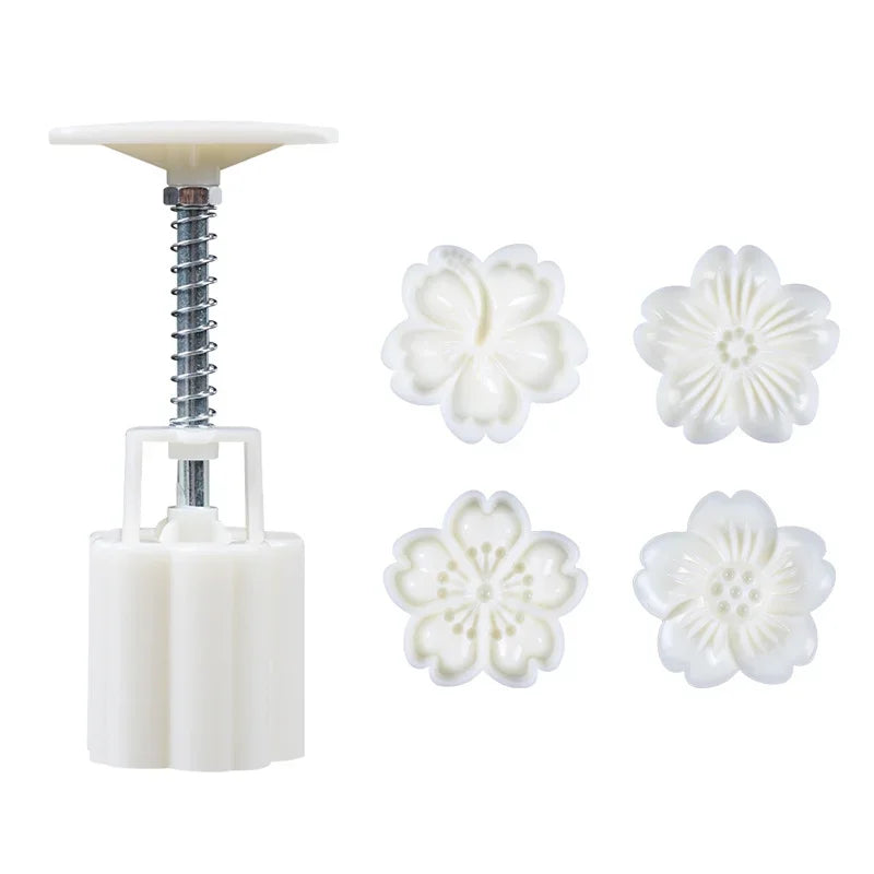 DecorBites™ 3D Cherry Blossom Mooncake Mold for Mid-autumn Festival Baking