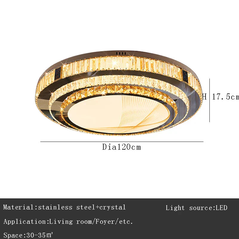 DecorBites™ Gold Crystal Ceiling Lights LED Minimalist Luxury Lighting - Stainless Steel Crystal Luminaires