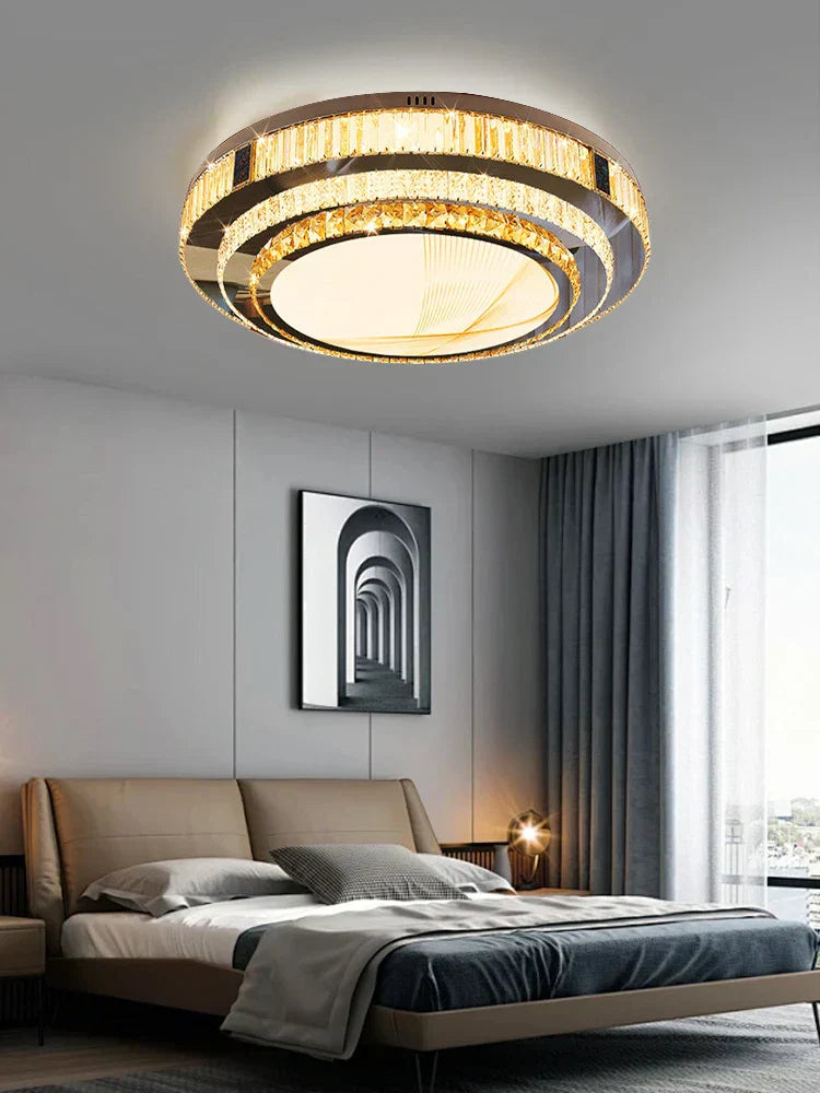 DecorBites™ Gold Crystal Ceiling Lights LED Minimalist Luxury Lighting - Stainless Steel Crystal Luminaires