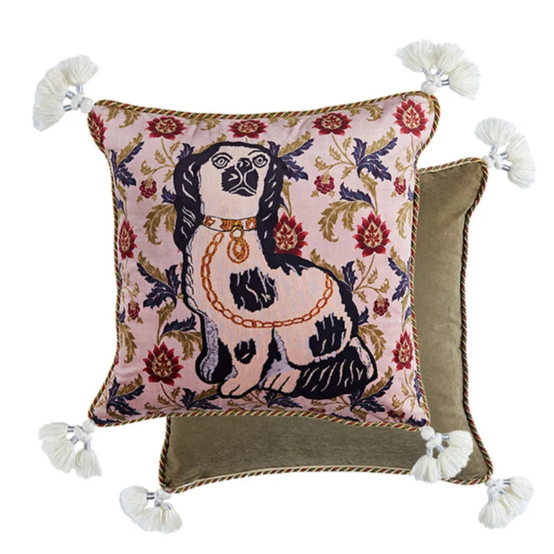 DecorBites™ Cat Print Velvet Cushion Cover