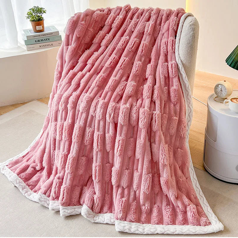 DecorBites™ Bamboo Velvet Blanket: Soft Flannel Sofa Cover & Shawlecessory