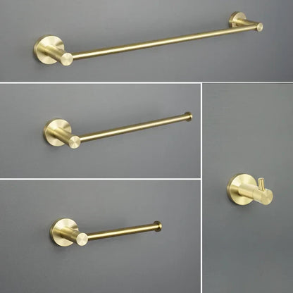 DecorBites™ Brushed Gold Bathroom Hardware Set with Stainless Steel Towel Bar & Paper Holder