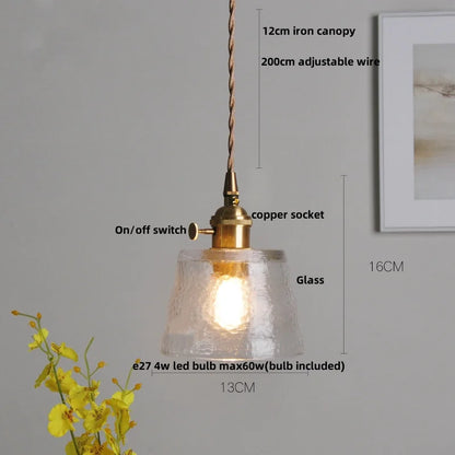 DecorBites™ Clear Glass Wire Pendant Light Fixture Nordic Modern Hanging Lamp
