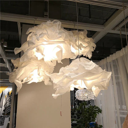 DecorBites™ Nordic Paper Pendant Lights: DIY Cloud Lampshade Fixtures for Living Room, Restaurant & Christmas