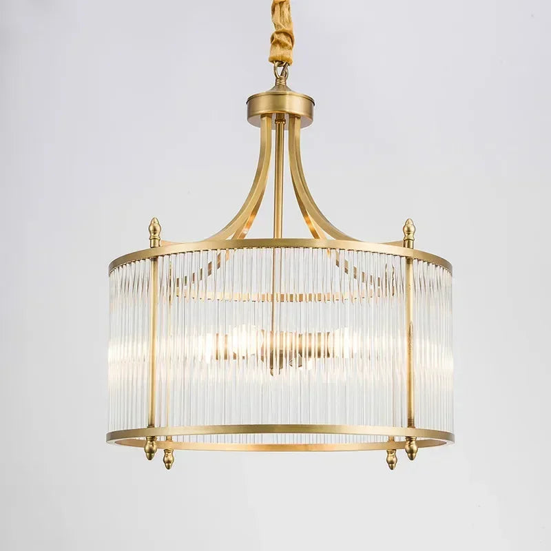 ™ Golden Copper Glass Chandelier LED Ceiling Pendant Light