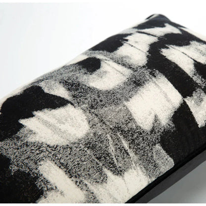 DecorBites™ Abstract Monochrome Jacquard Lumbar Pillow Cover for Chic Studio & Home Decor