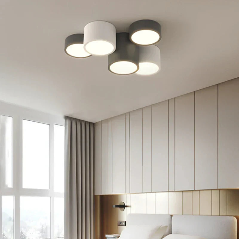 DecorBites™ Geometric Chandelier: Minimalist Modern Luxe Black White Bedroom Lamp