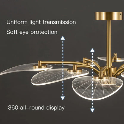 DecorBites™ Golden Art Peacock LED Chandelier for Modern Luxury Living Room Bedroom Dining Hotel