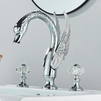 ™ Golden Swan Crystal Dual Handle Basin Tap