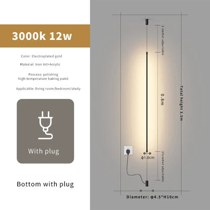 DecorBites™ Bedside Pendant Light Straight Strip Floor Ceiling Decorative Wall Lights