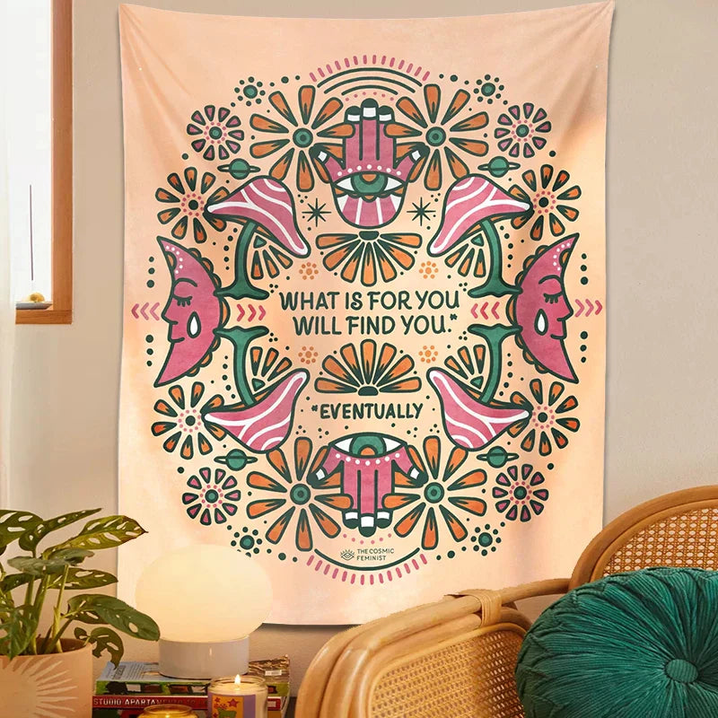DecorBites™ Boho Moon Flower Magic Tapestry Wall Hanging for Home Decor