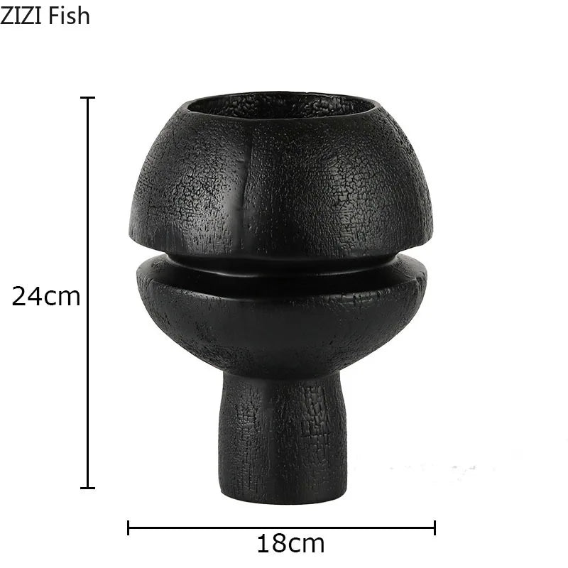 DecorBites™ Black Spherical Resin Sculpture Desk Decoration Abstract Art Aesthetic Ornament