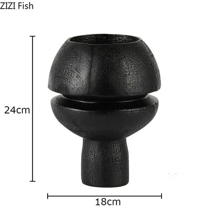 DecorBites™ Black Spherical Resin Sculpture Desk Decoration Abstract Art Aesthetic Ornament