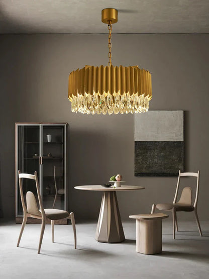 DecorBites™ Gold Crystal Water Droplet Pendant Light - Black Suspension Lamp