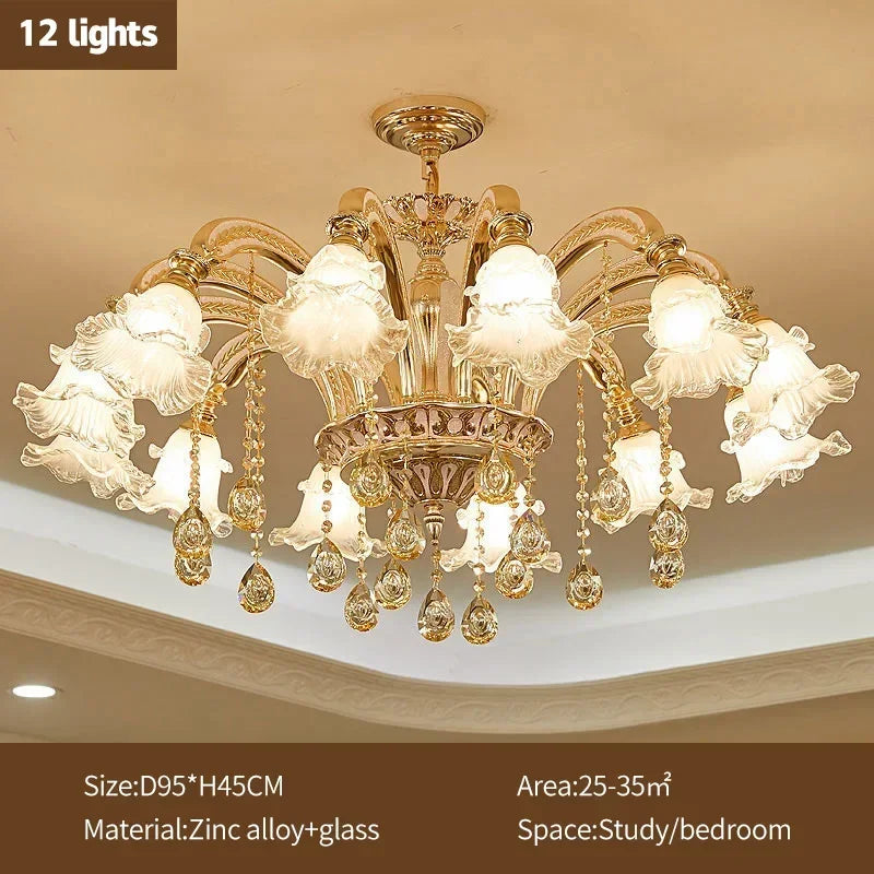DecorBites™ Crystal Ceiling Chandelier for Modern Luxury Living Room & Hotel Lobby