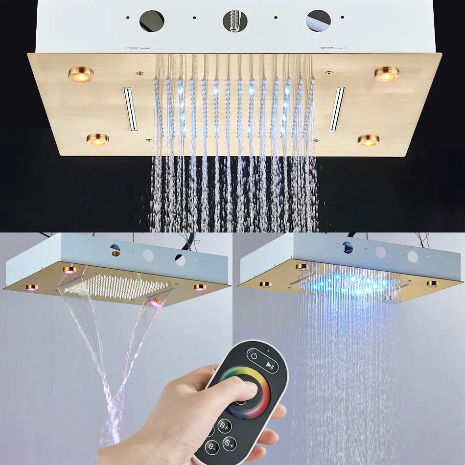 DecorBites™ 3-Way Shower System with Rainfall Waterfall Head and Bathtub Mixer Tap.