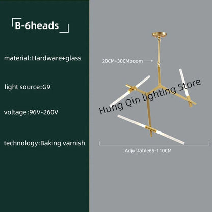 ™ Gold Branch LED Chandelier for Duplex Villa Staircase - Modern Indoor Lighting