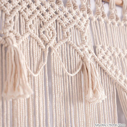 DecorBites™ Boho Macrame Tassel Curtain Tapestry for Wedding Décor & Window Treatment
