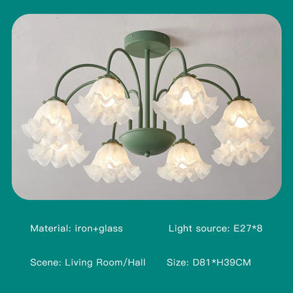 DecorBites™ 2024 Modern Green White Chandelier Ceiling Hanging Lamp for Living Room Dining Bedroom