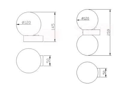 DecorBites™ Glass Ball LED Wall Lamp for Bedroom and Living Room Decor