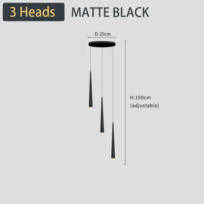 DecorBites™ Black LED Ceiling Chandelier: Stylish Staircase Lighting for Home Decor & Living Room