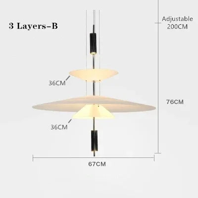 DecorBites™ LED Saucer Chandelier: Modern Personality for Home Decor, Living Room, Dining Table