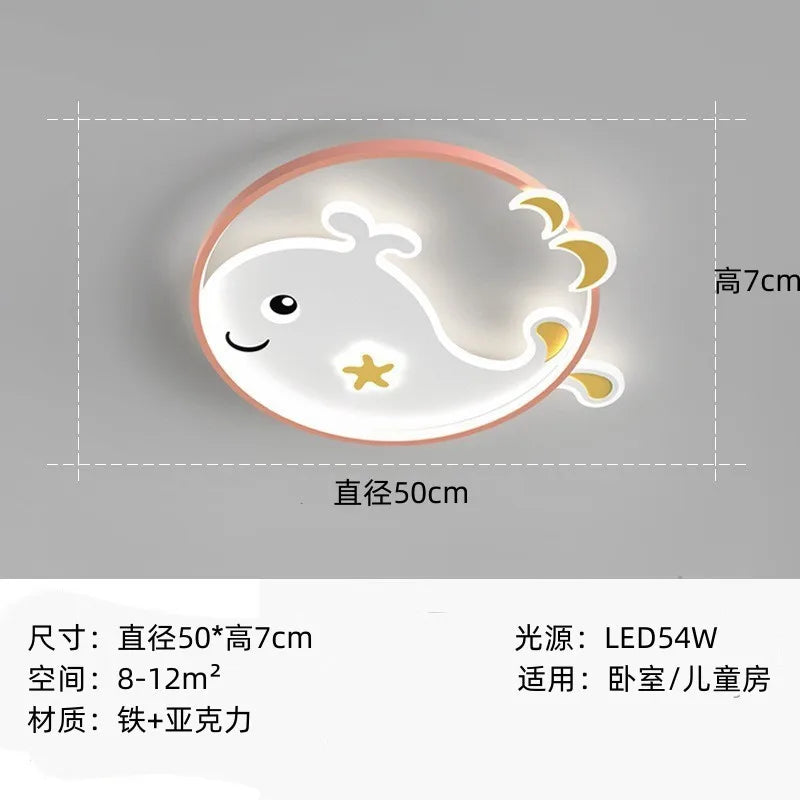 DecorBites™ Kids Crescent Moon Rabbit Ceiling Chandelier LED Bedroom Light