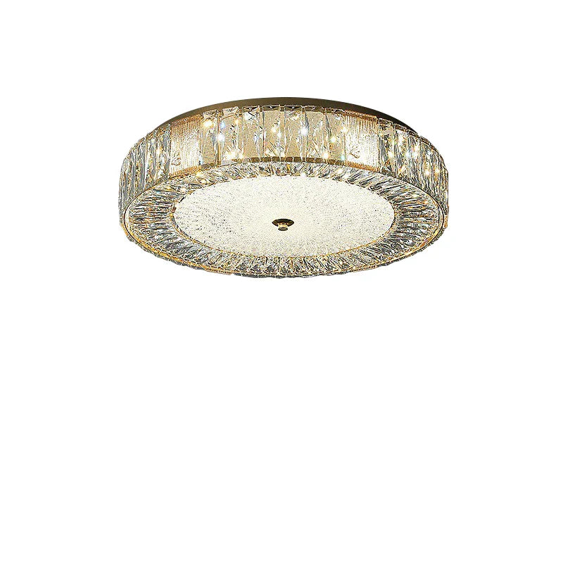 ™ Gold Crystal Glass Ceiling Light Fixture for Modern Living Rooms & Bedrooms