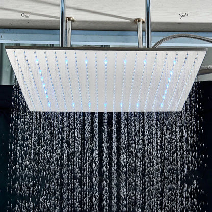 DecorBites™ 24" Chrome LED Rain Shower Head Ceiling Mounted Top Sprayer & Arm