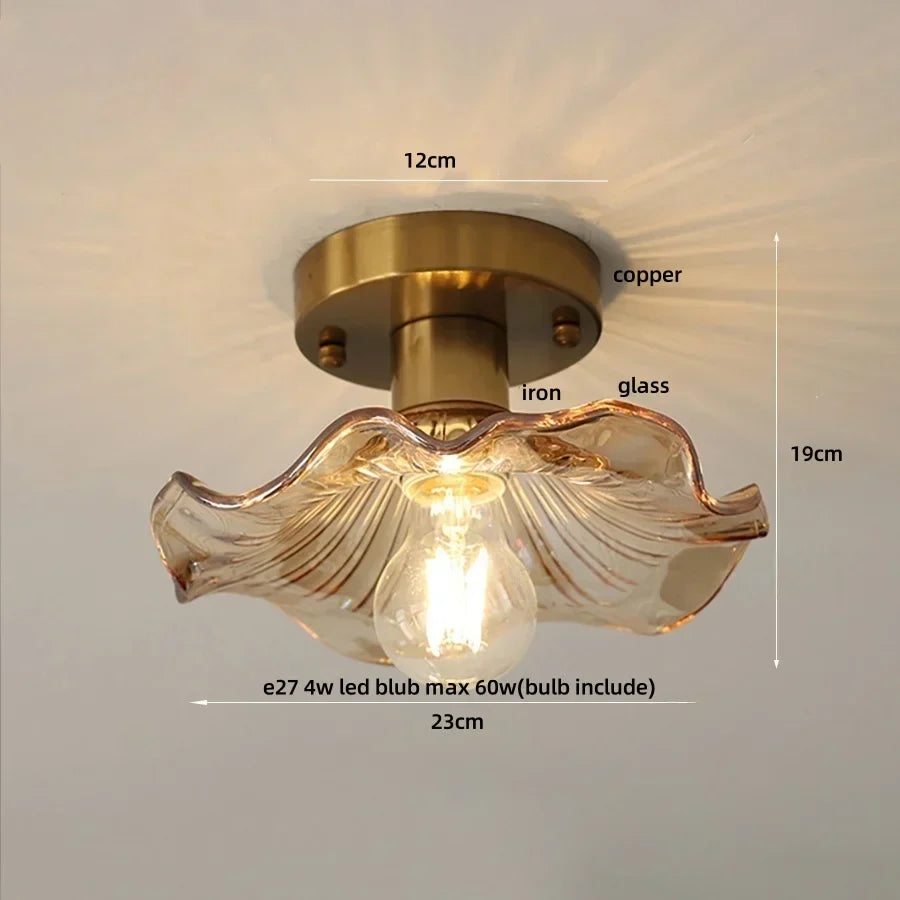 DecorBites™ Glass Flower LED Ceiling Lights - Modern Nordic Canopy Lamparas Techo