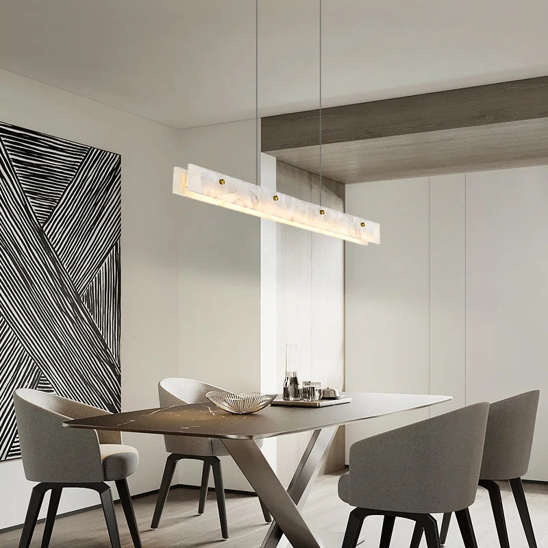 DecorBites™ Black Marble Pendant Chandelier - Modern Long Design for Home Decor