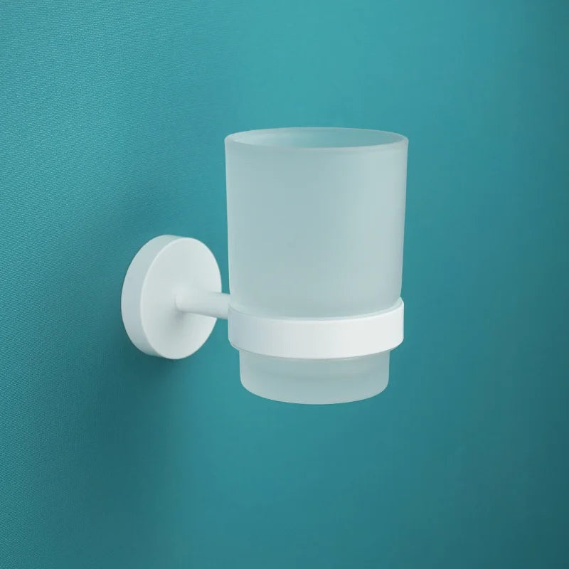 DecorBites™ Bathroom Accessory Set: Towel Rack, Toilet Brush, Paper Holder, Toothbrush Holder, Soap Tray