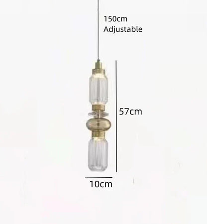 DecorBites™ LED Glass Chandelier: Clear Amber Glass, Adjustable Wire 200cm, Modern Lighting Fixtures