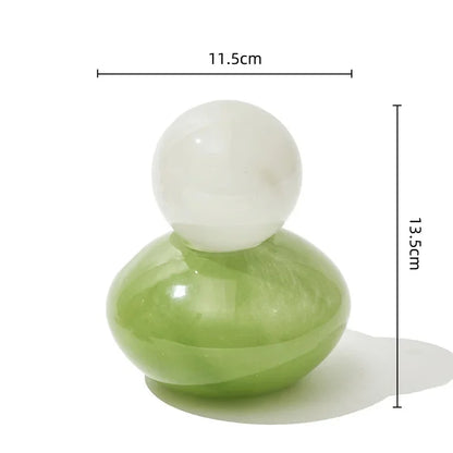 DecorBites™ Geometric Sphere Glass Vase with Lid, Desktop Storage Container