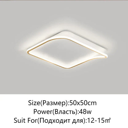 DecorBites™ Golden LED Ceiling Chandelier: Modern Simplicity for Living, Dining, and Bedrooms