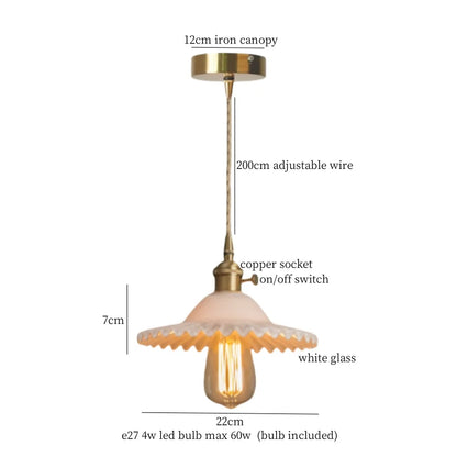 DecorBites™ Brass Glass LED Pendant Lamp for Cafe Bar Restaurant Bedroom Loft