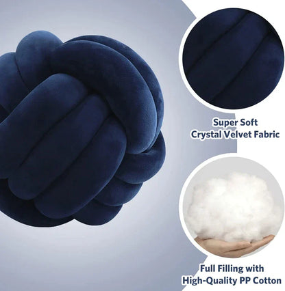 DecorBites™ Knot Ball Short Plush Throw Pillow for Home Décor and Comfort