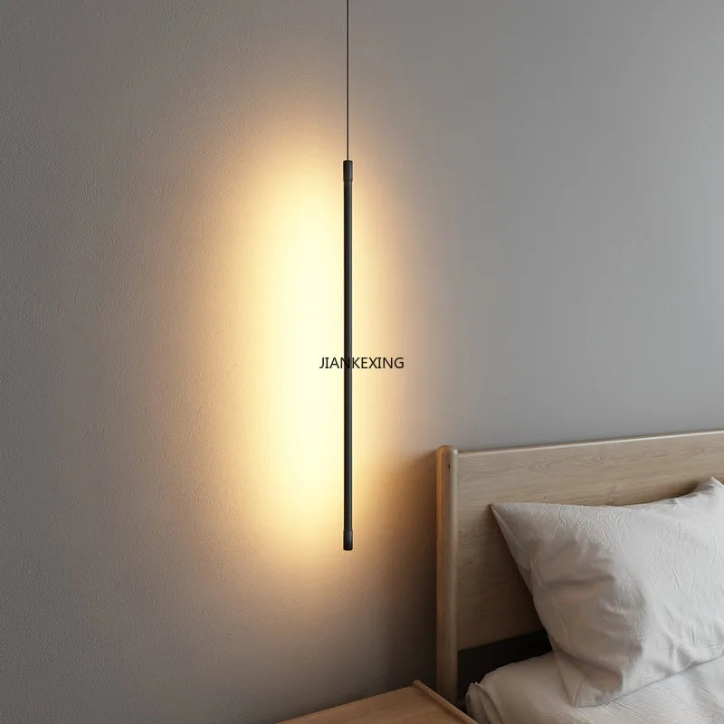 ™ LED Line Chandelier: Nordic Creative Lighting for Living Room & Bedroom