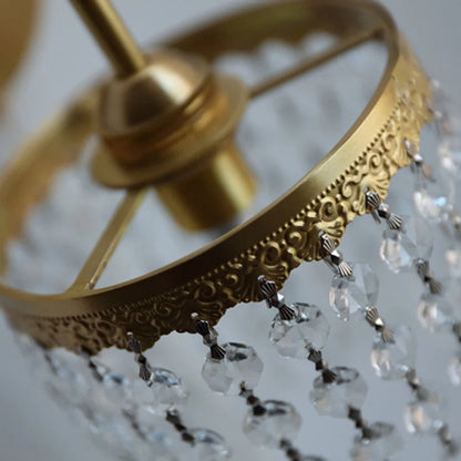 DecorBites™ Crystal LED Wall Sconce Pull Chain Switch Brass Mirror Light