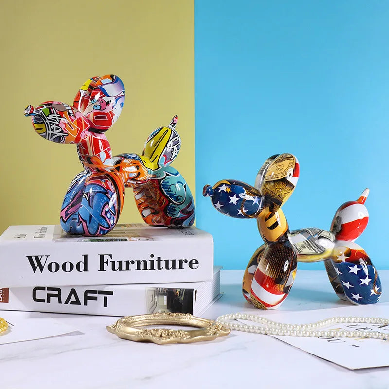 DecorBites™ Balloon Dog Figurine: Resin Nordic Home Decor Sculpture & Statue