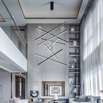 DecorBites™ Aluminum Bar LED Chandelier for Stair Hall Dining Living Room - Indoor Lighting Fixture