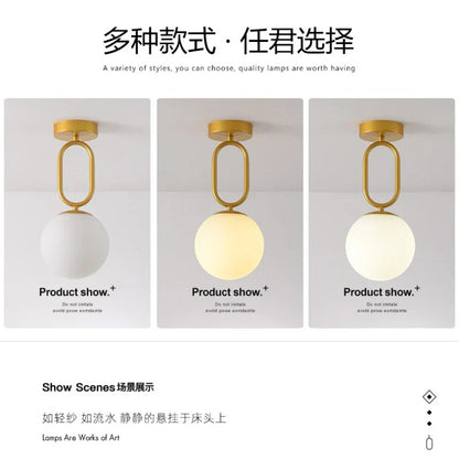 DecorBites™ Black Gold Glass Ceiling Lamp: Modern Nordic LED Lighting Fixtures