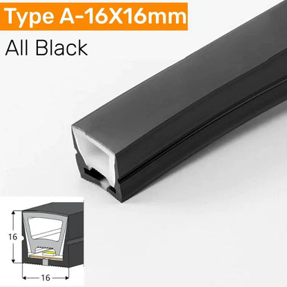 DecorBites™ Black Silicone Tube LED Neon Light for Outdoor Flexible Strip Lights