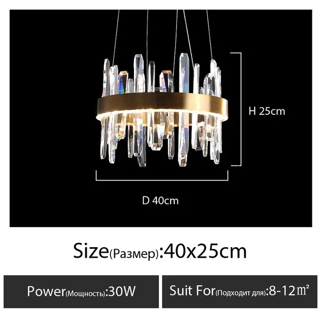 DecorBites™ K9 Luxury Pendant Chandelier: Elegant Indoor LED Lighting for Kitchen, Living Room & Bedroom.
