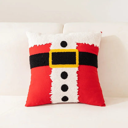 DecorBites™ Christmas Cartoon Letter Embroidered Pillow Cover Festive Sofa Cushion